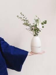 Pottery Vase, Ceramic Vase For Flowers, Modern Gift, White Minimalist Rustic Pottery, Stoneware Unique - thumbnail 1
