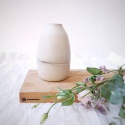 Pottery Vase, Ceramic Vase For Flowers, Modern Gift, White Minimalist Rustic Pottery, Stoneware Unique - thumbnail 3