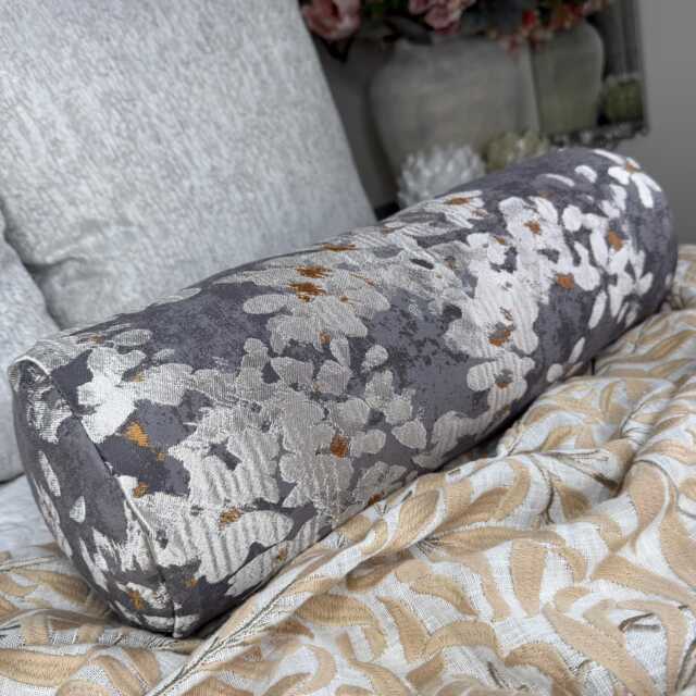 "Decorative Floral Bolster Cushion 16"" X 6" - image 1
