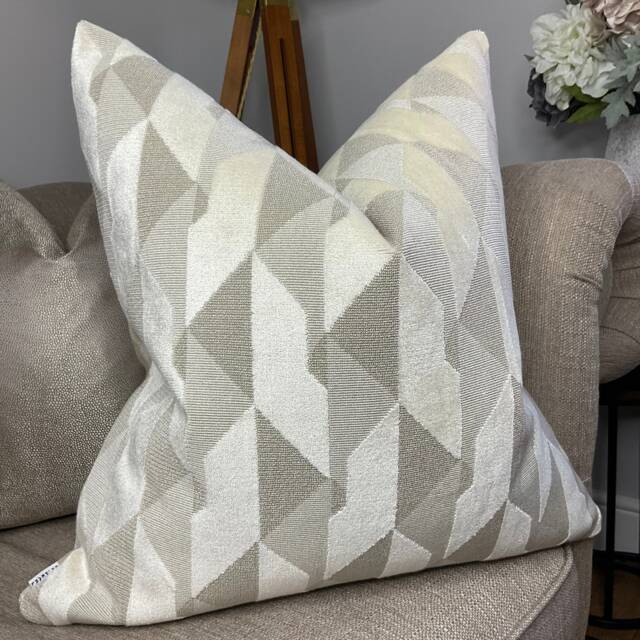 Champagne Beige Velvet Cushion Cover John Lewis Branco Fabric Luxury Designer Pillow Handmade in UK Soft Sofa Chair - image 1