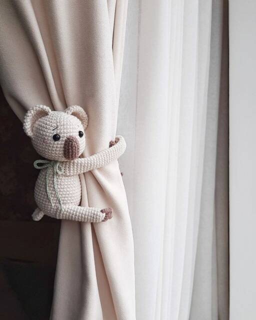 Animal Curtain Tieback Koala Nursery Decor Tiebacks Nursery Holder Boho Shower Baby - image 1
