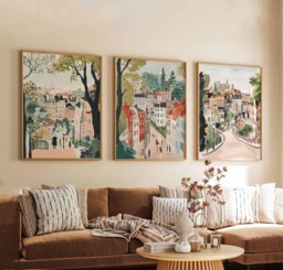 Set Of 3 Hampstead Posters, London Travel Prints, UK Wall Art Set, Heath Decor, Cityscape Posters & Print - thumbnail 1