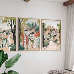 Set Of 3 Hampstead Posters, London Travel Prints, UK Wall Art Set, Heath Decor, Cityscape Posters & Print - thumbnail 3