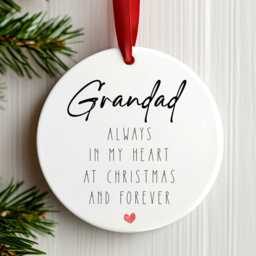Always in My Heart Memorial Bauble - Christmas & Forever Memory Ornament Personalised With Any Name Remembrance Decoration - thumbnail 3