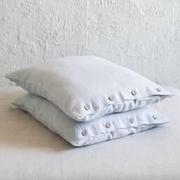 Linen Pillowcase Set, A Pair Of Pillowcases in Dove Grey, Euro Shams, Natural Bedding King, Queen, Standard