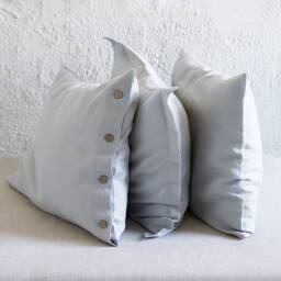 Linen Pillowcase Set, A Pair Of Pillowcases in Dove Grey, Euro Shams, Natural Bedding King, Queen, Standard - thumbnail 2