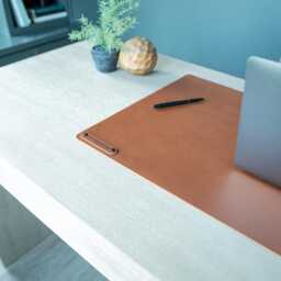 Personalized Leather Desk Mat - 3rd Anniversary Gift Idea For Him Or Her Elevate Your Workspace With Style, Him - thumbnail 1