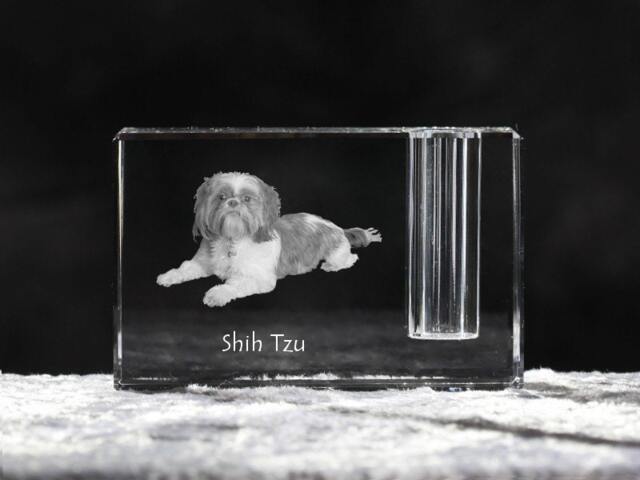 Shih Tzu, Crystal Pen Holder With Dog, Souvenir, Decoration, Limited Edition, Collection - image 1
