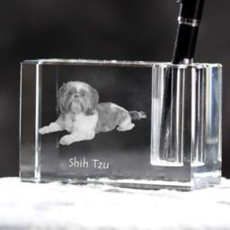 Shih Tzu, Crystal Pen Holder With Dog, Souvenir, Decoration, Limited Edition, Collection - thumbnail 2