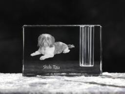 Shih Tzu, Crystal Pen Holder With Dog, Souvenir, Decoration, Limited Edition, Collection - thumbnail 1