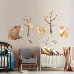 Forest Animal Wall Decals Plastic-Free Woodland Nursery Decor - thumbnail 2
