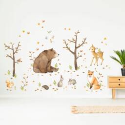 Forest Animal Wall Decals Plastic-Free Woodland Nursery Decor - thumbnail 1