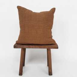 Handwoven Organic Cotton Cushion Cover - Natural Dyed Boho Pillow - 20x20 - thumbnail 2