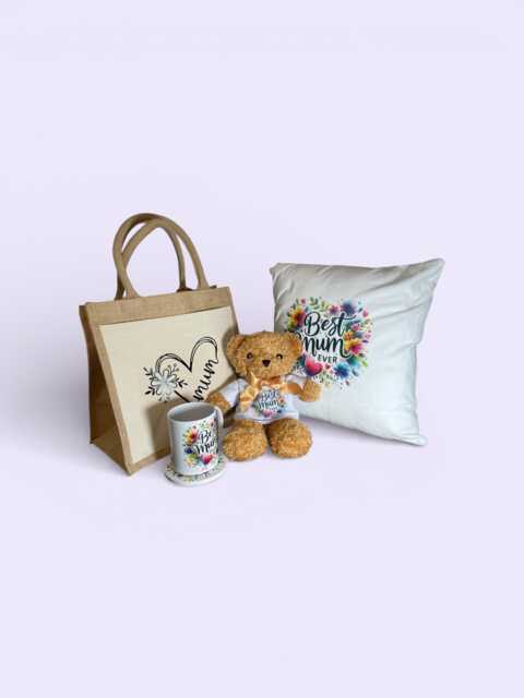 Mum Gift Set - Teddy Bear, Cushion, Mug, Coaster, Bag - image 1