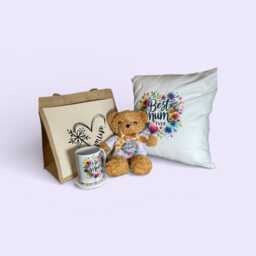 Mum Gift Set - Teddy Bear, Cushion, Mug, Coaster, Bag - thumbnail 2
