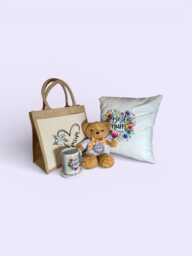 Mum Gift Set - Teddy Bear, Cushion, Mug, Coaster, Bag