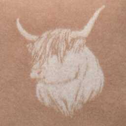 Brown Highland Cow Cushion Cover - Pure Wool Reversible Pillowcase 45 X 45cm/ 18 18 - thumbnail 3