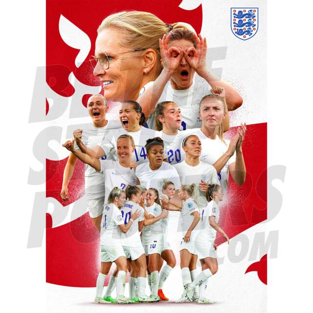 England Lionesses Player Montage Poster - Officially Licensed Product A4/A3 A2 Plus Framed Options - image 1