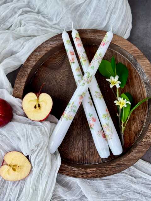 Apple Tall Taper Candles, Fruit Dinner Candles, Harvest Autumn Fall Summer Party Decor, Gift For Her, Teacher Gifts, Rustic County Kitchen Decor - image 1