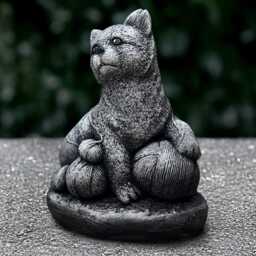 Concrete Playful Kitty Sculpture Stone Cat Figurine Cement Kitten Decoration Memorial Statue Handmade Decor Kitty Lover Gift - thumbnail 2