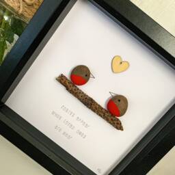 Robin Pebble Art, Memorial Robins Appear, Christmas Gift, Thinking Of You Sympathy, Art - thumbnail 3