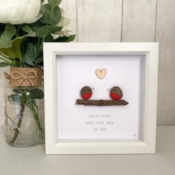 Robin Pebble Art, Memorial Robins Appear, Christmas Gift, Thinking Of You Sympathy, Art - thumbnail 2
