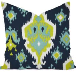 Pillows Cover Custom - Navy Blue Green Peacock Feather Modern 16x16, 18x18 - thumbnail 3