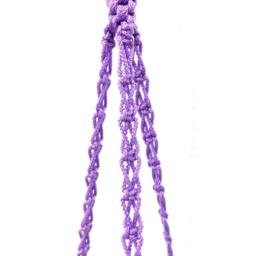 Purple Macrame Plant Hanger 24 Inches 3mm - Hanging Planter Indoor Outdoor Gift Idea Macrame Plant Holder Wall Hanging - thumbnail 3