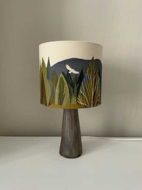 Handmade Ceramic-style Clay Table Lamp With Organic Cotton Lampshade - Cromarty Firth Inspired Design - image 1