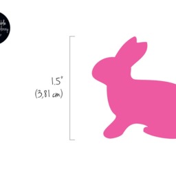 Bunny Wall Decal, Bedroom Pattern Sticker Set, Cute Pink Decor, Wallpaper Effect Rabbit Decal #7S - thumbnail 2
