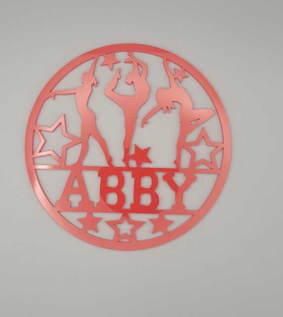Personalised Ladies Dance, Gymnastics Teenager Girls Bedroom Decor, Club Name Sign Name, Door Or Wall Hanger in Acrylic Wood - image 1