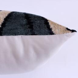 16x16 Ikat Velvet Pillow Cover, Handmade Cushion, Decorative Throw Pillow, Boho Cushion Turkish Home Decor - thumbnail 3