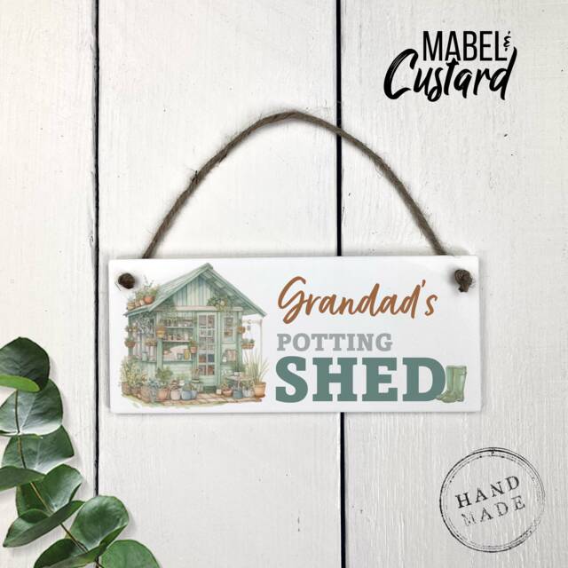 Personalised Potting Shed Sign - Garden Gifts For Grandad Grandma Greenhouse Shed Gardener Gift - image 1