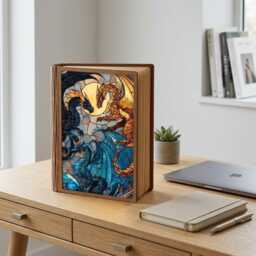 Fourth Wing Book Lamp, Fantasy Dragon Light, Lover Gift, Rider Decor, Night Light Cozy Reading Foldable Lamp - thumbnail 3