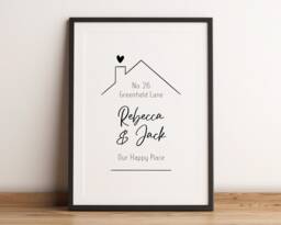 Personalised New Home Print - Housewarming Gift First Our Happy Place Family Wall Art Custom House Decor Unframed - thumbnail 1