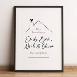 Personalised New Home Print - Housewarming Gift First Our Happy Place Family Wall Art Custom House Decor Unframed - thumbnail 2