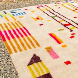 White Shag Rug, Moroccan Neon Colorful Berber Rug, Custom Made Carpet, Large Area Rug - thumbnail 4
