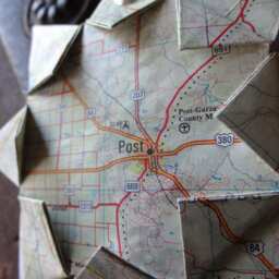 Post, Texas, Origami Map Ornament, Home Decor, Wall Art, Road Map, Vacation, Christmas, Holiday, Wedding, Graduation, Moving, Gift - thumbnail 3