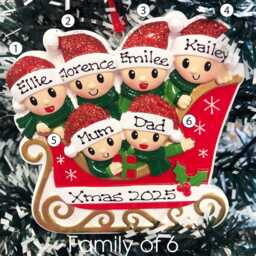 Personalised Christmas Tree Decoration Ornament - Sleigh Family - thumbnail 4
