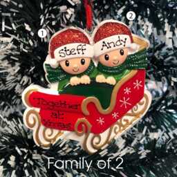 Personalised Christmas Tree Decoration Ornament - Sleigh Family - thumbnail 2