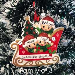 Personalised Christmas Tree Decoration Ornament - Sleigh Family - thumbnail 3