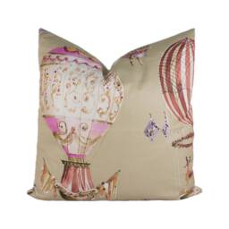 Manuel Canovas - L'envol Tomate Whimsical Hot Air Balloon Designer Cushion Cover Handmade Throw Pillow Home D??cor - thumbnail 1