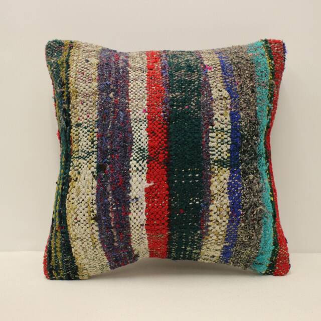 Boho Pillow 16x16 in 40x40 cm Turkish Kilim Cover Moroccan Bohoo Throw Pillows 4Kf-727 - image 1