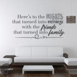 Here's To The Nights That Turned Into Mornings With Friends Family Vinyl Wall Decal Sticker - thumbnail 3