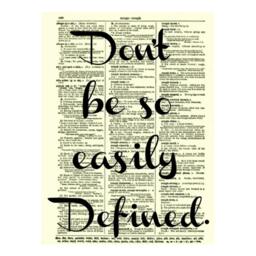 Don't Be So Easily Defined Quote Printed On Upcycled 1897 Dicationary Page Wall Decor Inspirational Motivational Dorm Art - thumbnail 3