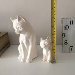 Ceramic Cat, Ready To Paint, Bisque, Housewarming Gift, Home Decor, Gift For Kids, Cat Figurine, Handmade, Pottery, Baby - thumbnail 4