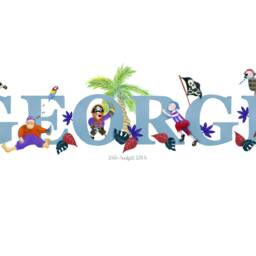 Pirate Name Illustration Print Children Kids New Baby Nursery Decor Wall Art Picture Personalised Bespoke Christening Gift Birthday Present - thumbnail 3