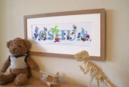 Pirate Name Illustration Print Children Kids New Baby Nursery Decor Wall Art Picture Personalised Bespoke Christening Gift Birthday Present - thumbnail 1