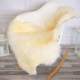 Genuine Natural Ivory Sheepskin Rug Throw Scandinavian Style - Rug - thumbnail 2