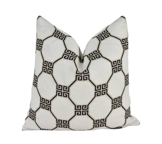 Schumacher - Octavia Neutral Greek Inspired Hollywood Regency Design Cushion Cover Handmade Throw Pillow Luxury Home Decor - image 1